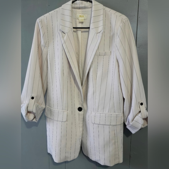 Maeve Anthropologie Striped Roll Sleeve Blazer Size US 14 - Picture 8 of 9